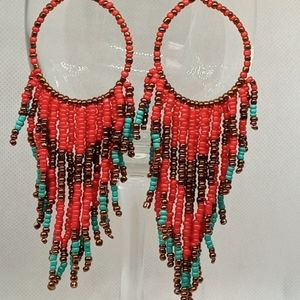 Beautiful handmade earrings with beads and stainless steel